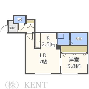 SENNA発寒II(1LDK/3階)の間取り写真
