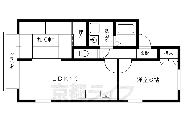 クレール井ノ口 A.B(2LDK/1階)の間取り写真