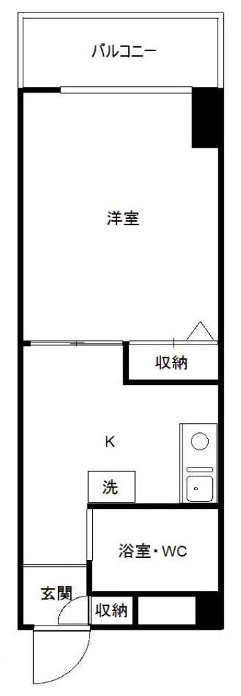 メゾンブランシュ不動前(1K/5階)の間取り写真