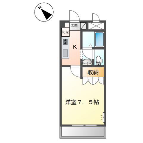 パークヴィレッジ(1K/2階)の間取り写真
