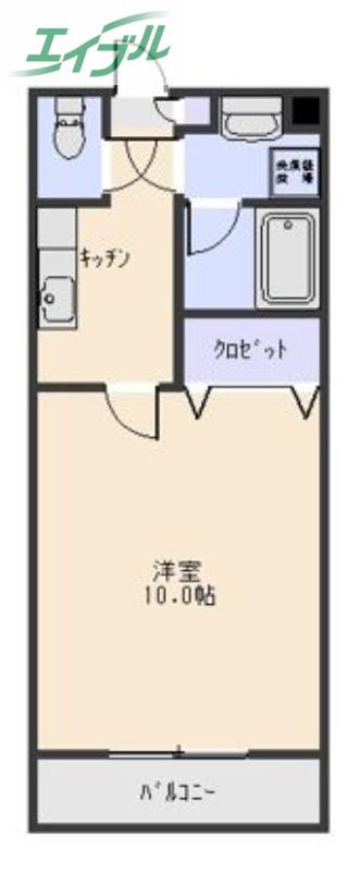 ピアホーム奥田(1K/4階)の間取り写真