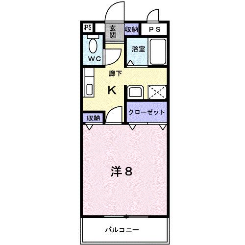 サンビレッジ(1K/1階)の間取り写真