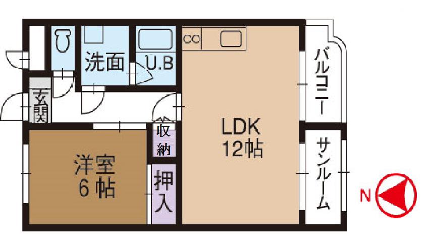 ボナールセゾン(1DK/3階)の間取り写真