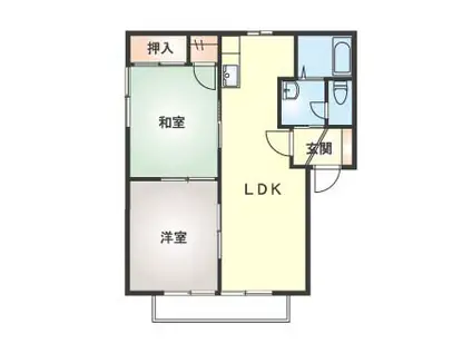 ローズガーデン A(2LDK/1階)の間取り写真