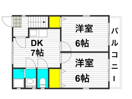 ザハウスオブマダムジュエルC1棟(2DK/1階)の間取り写真