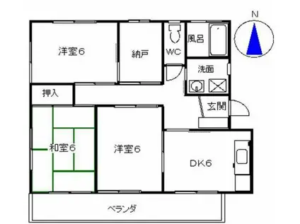 コーポラス高岡(3SDK/1階)の間取り写真