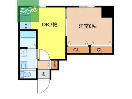 第11森谷ビル(1DK/5階)の間取り写真