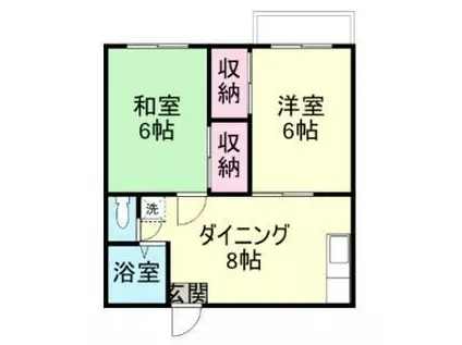 レピュート石丸(2DK/1階)の間取り写真