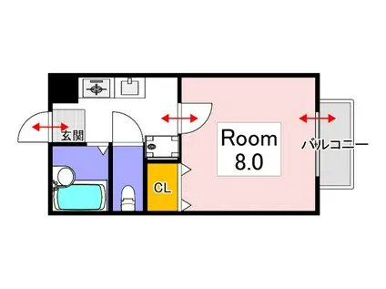 ハイツマスカットII(1K/1階)の間取り写真