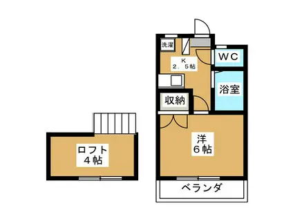マキシマ田無(1K/2階)の間取り写真