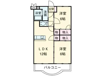 マテール寺田II(2LDK/2階)の間取り写真