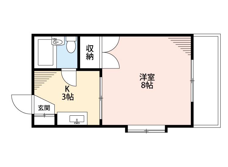TYビル(1DK/4階)の間取り写真