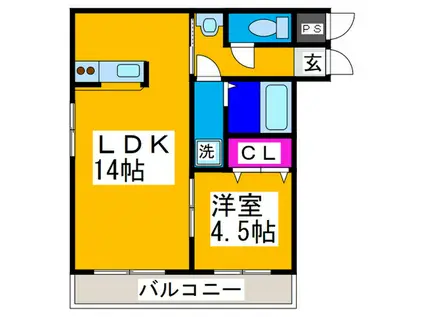 TOHOビルA棟(1LDK/3階)の間取り写真