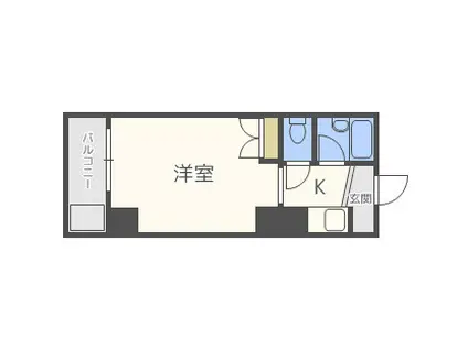 ジュネス福島(1K/6階)の間取り写真