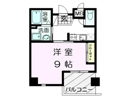 ミレニアムU(1K/6階)の間取り写真
