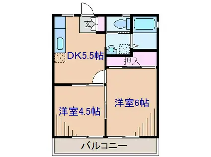 幸和ハイツ(2DK/1階)の間取り写真