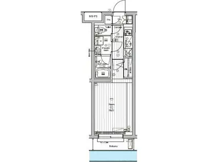  PREMIUM CUBE G 三軒茶屋(1K/1階)の間取り写真