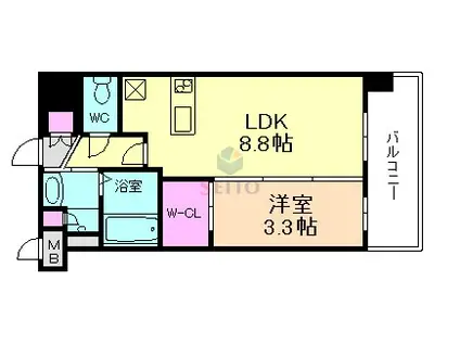 LUXE新大阪西(1LDK/10階)の間取り写真