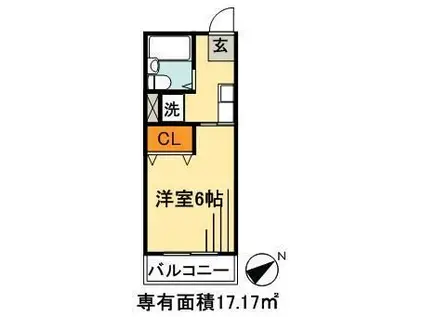 市川コンパウンド(1K/2階)の間取り写真