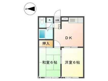 エステートピアK3(2DK/1階)の間取り写真