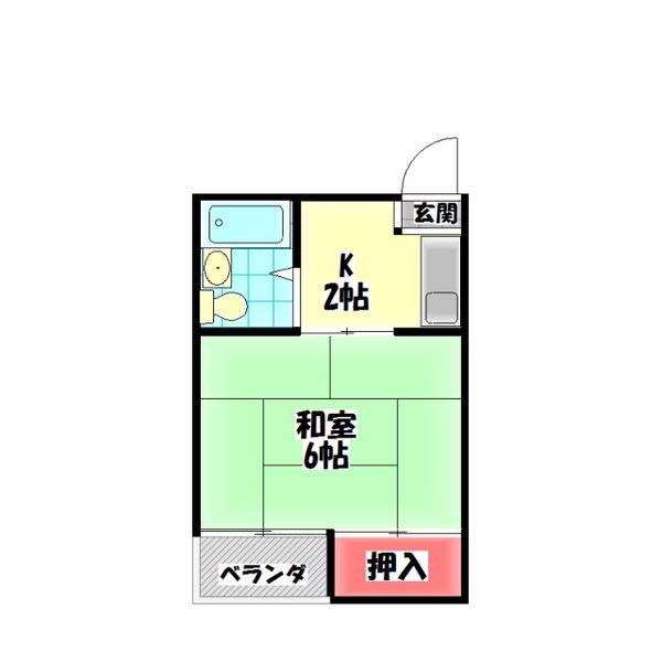 戎マンション(1K/2階)の間取り写真