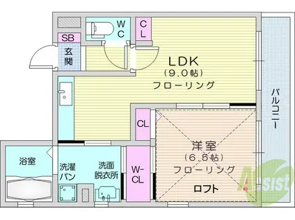 メゾン・ドゥ・リベルデ(1LDK/2階)の間取り写真