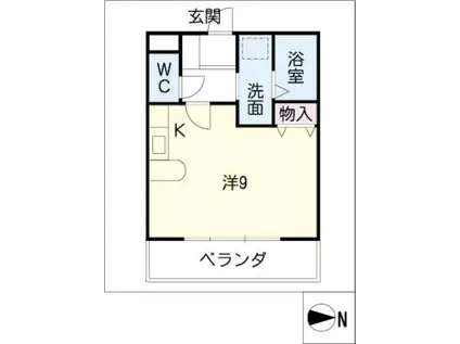 エクセル畑江(ワンルーム/1階)の間取り写真