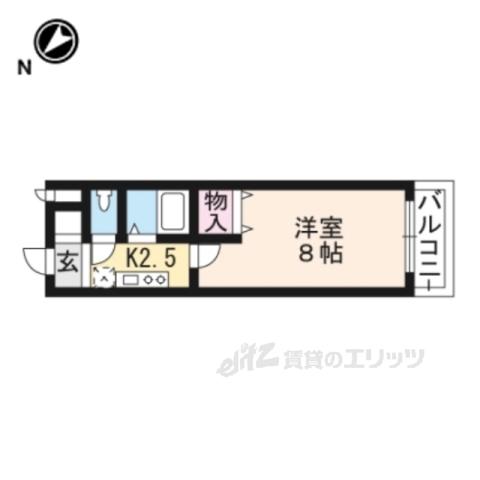 WAVE-K2(1K/3階)の間取り写真
