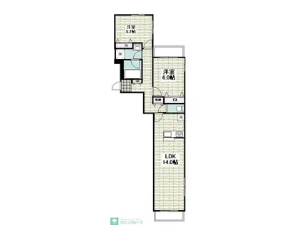 MALMA KUGENUMA(2LDK/2階)の間取り写真