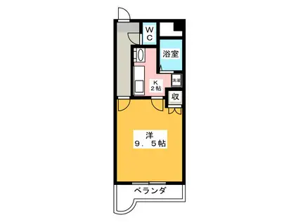 A VESSEL(1K/1階)の間取り写真