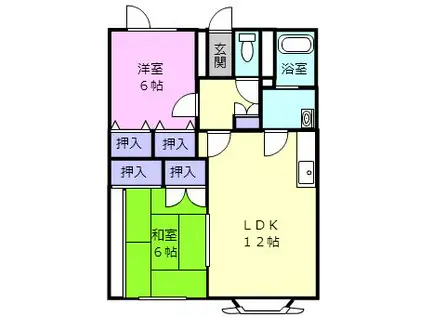 TMハイツ6(2LDK/2階)の間取り写真