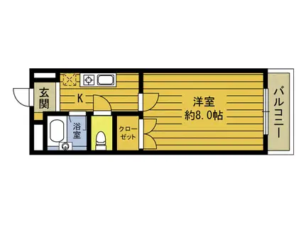 エスポワール石垣(1K/2階)の間取り写真