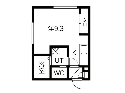 グリシーヌ南5条(1K/3階)の間取り写真