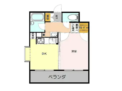 コスモス南蔵王(1DK/4階)の間取り写真