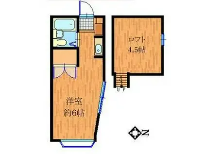 セフィール矢野口(1K/2階)の間取り写真