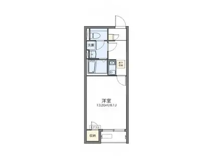 レオネクスト国府宮(1K/1階)の間取り写真