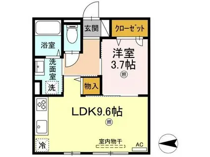 ORION A(1LDK/2階)の間取り写真