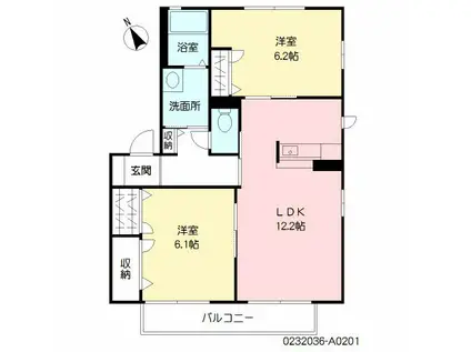 メゾンスリーゼIII (2LDK/2階)の間取り写真