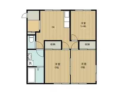 農住メゾン堂元(3DK/1階)の間取り写真