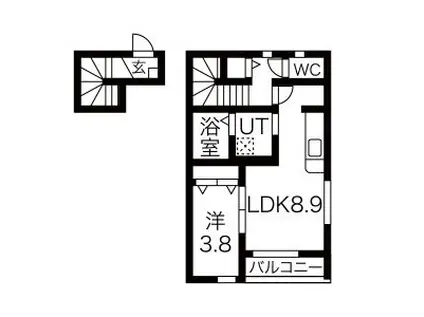 オリーブ5番館(1LDK/2階)の間取り写真