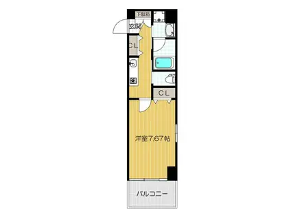 プレジール靭公園(1K/9階)の間取り写真