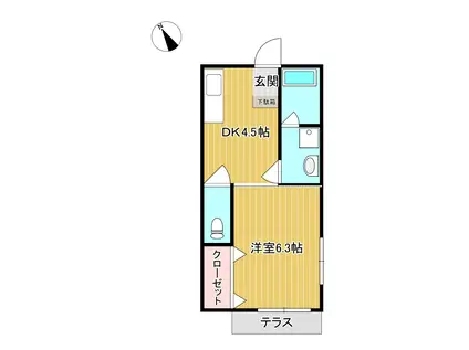 パストラル平田NO.3(1DK/2階)の間取り写真