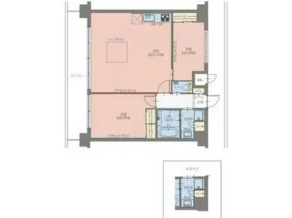 プレジオさくら夙川(3LDK/8階)の間取り写真
