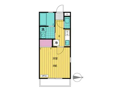 コーポタカト(1K/2階)の間取り写真