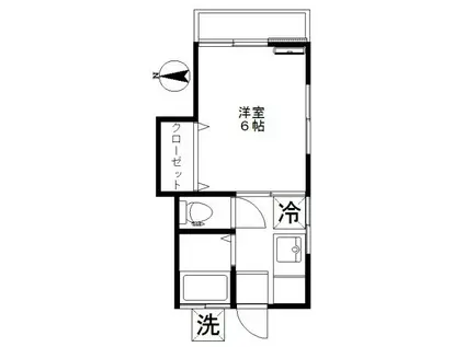 テラスシンコー(1K/2階)の間取り写真