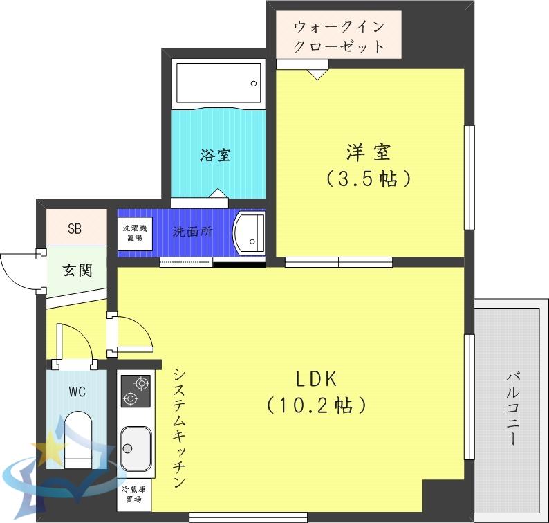 レガーロ札幌ステーション(1LDK/5階)の間取り写真