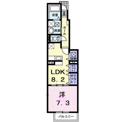 アビタシオン御馬A(1LDK/1階)の間取り写真