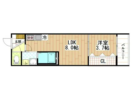 MUSE ZIO V(1LDK/3階)の間取り写真