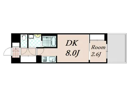 アドバンス京都クラッセ(1DK/2階)の間取り写真