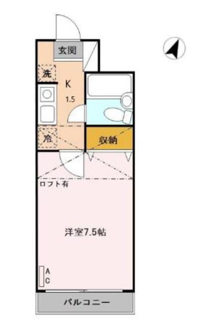 メゾンシャレー(1K/1階)の間取り写真